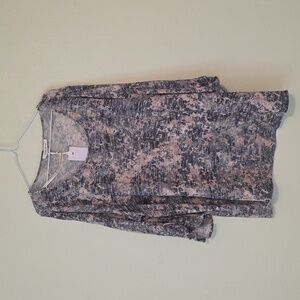 Rose + Olive NWT Grey and Blue Long Sleeved Casual Blouse Size 3X